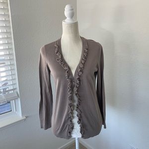 Ann Taylor ruffled cotton cardigan